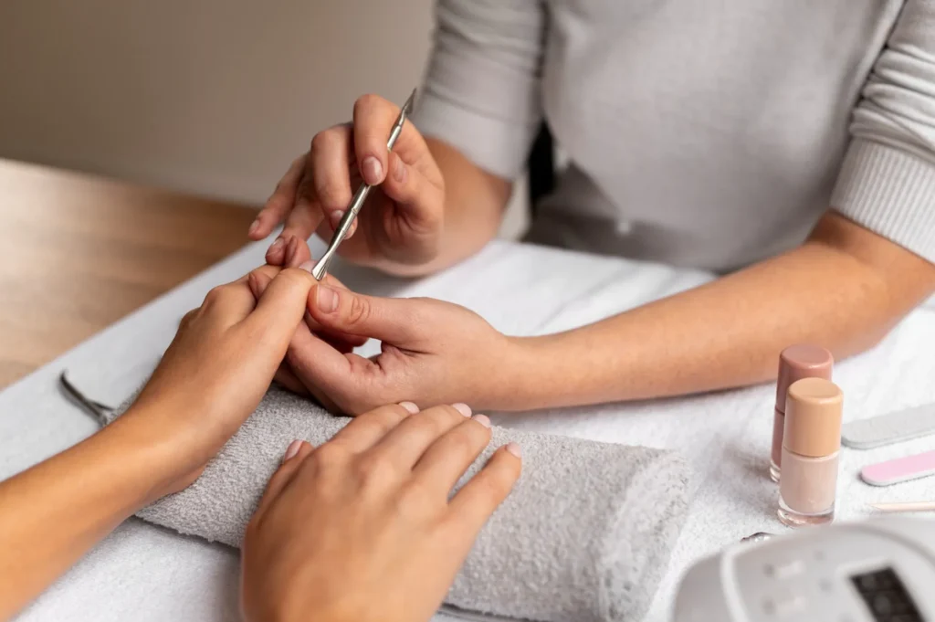 Close up nail care expert job